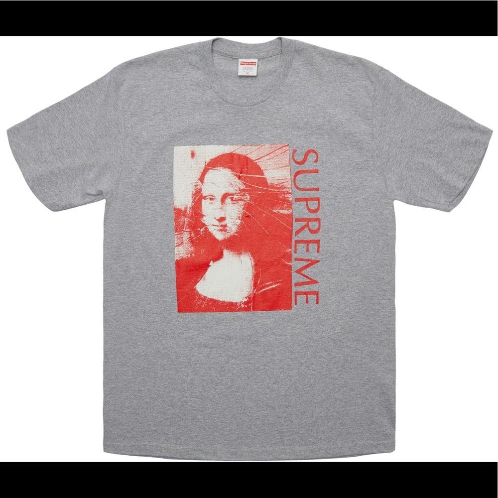 100% authentic Supreme Mona Lisa Tee Gray Xl SS18